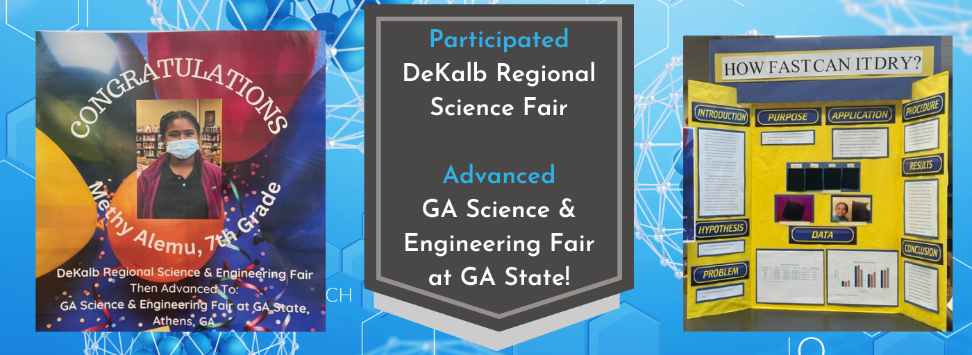 Congratulations to Student for Advancing to State Science & Engineering Fair