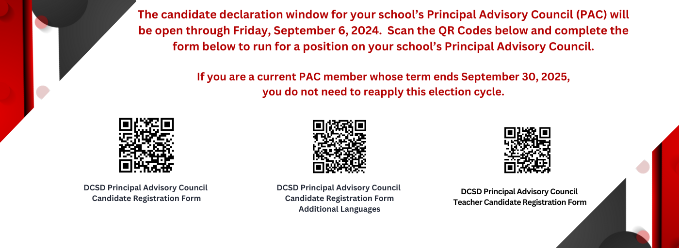 Candidate for Principal Advisory Council Candidate declaration QR Codes Open through 9/6/24