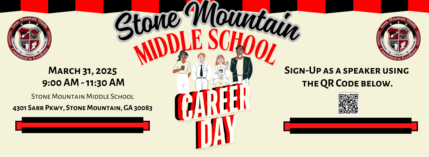 SMMS Career Day, 3/31/25, 9-11:30 am, Sign Up as a Speaker Using the QR Code.